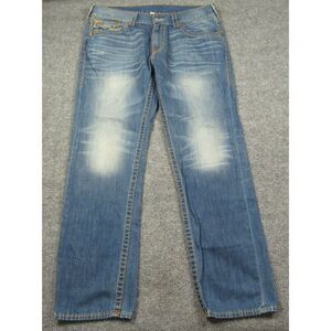 True‎ Religion Jeans Men 38x32 Skinny Denim Flap Pocket Y2k CXLM Dragonfish